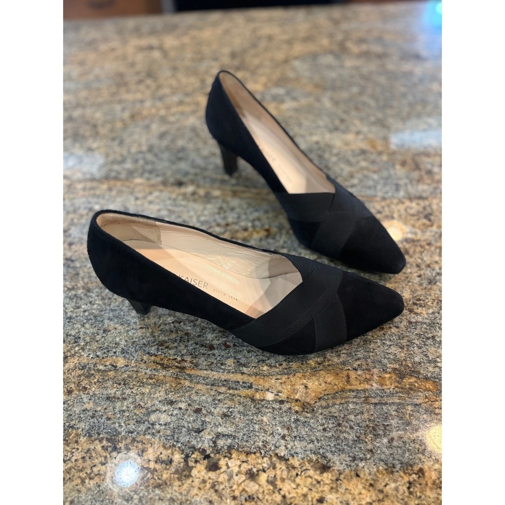 Peter Kaiser Women's US Sz 10 Malana Black Mid Heels with Bandage Detail